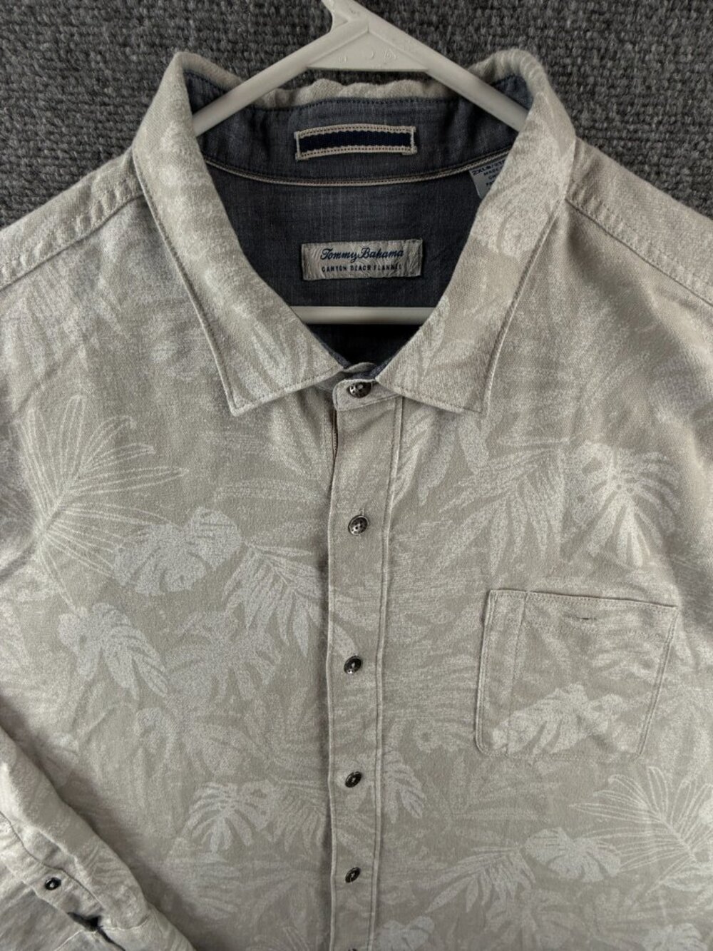 Tommy Bahama Canyon Beach Flannel Shirt Button Up Gray Floral 2XLB Big Men